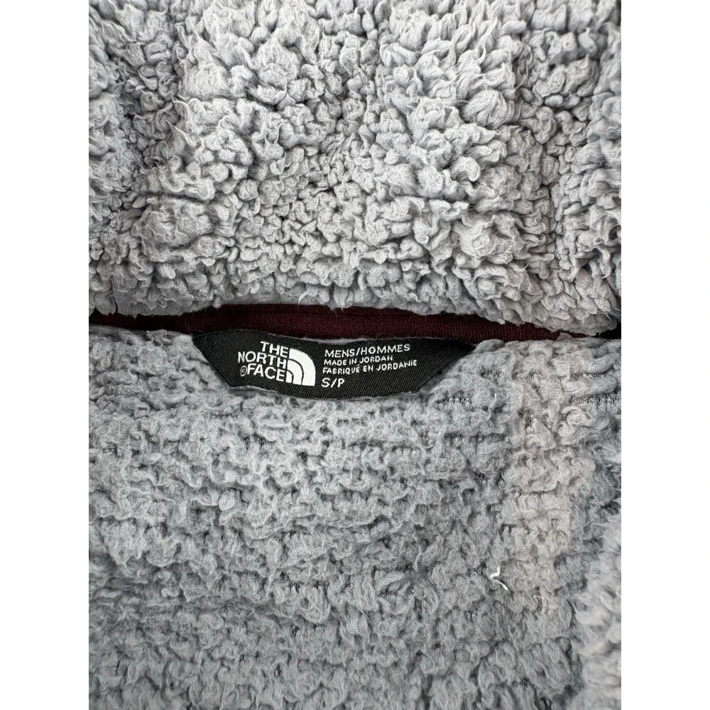 The North Face Fleece Jacket Gray 1/4 Zip Sherpa Pullover Hiking Men's Small